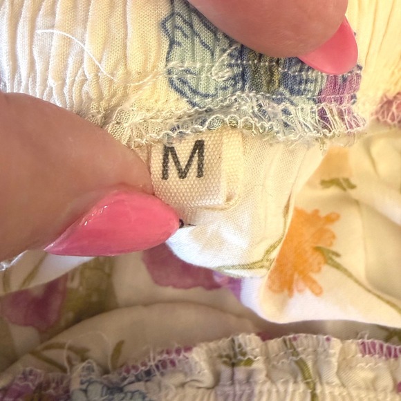 For Love Bell Floral Maxi Skirt Cream Boho Tassel M Boho Cottagecore EUC - Picture 6 of 8